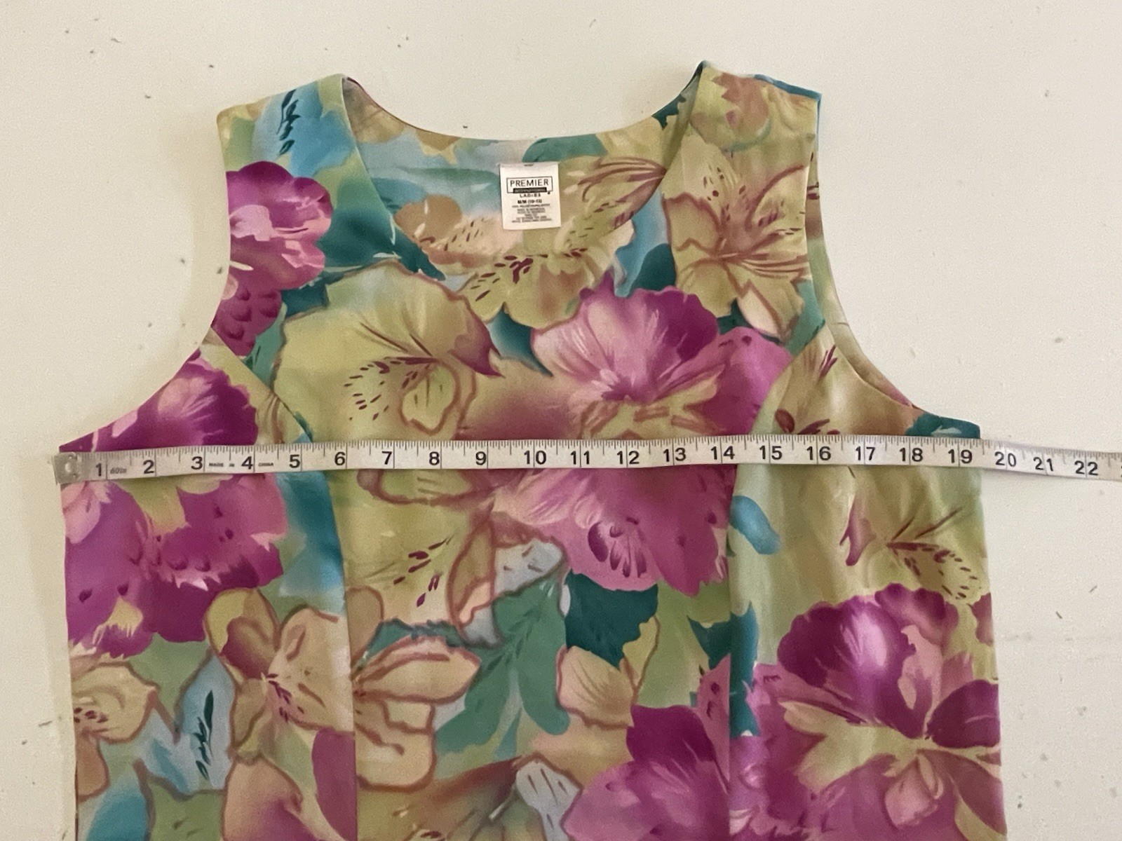 Premier International Watercolor Floral Maxi Dress Size M Hawaiian Tropical