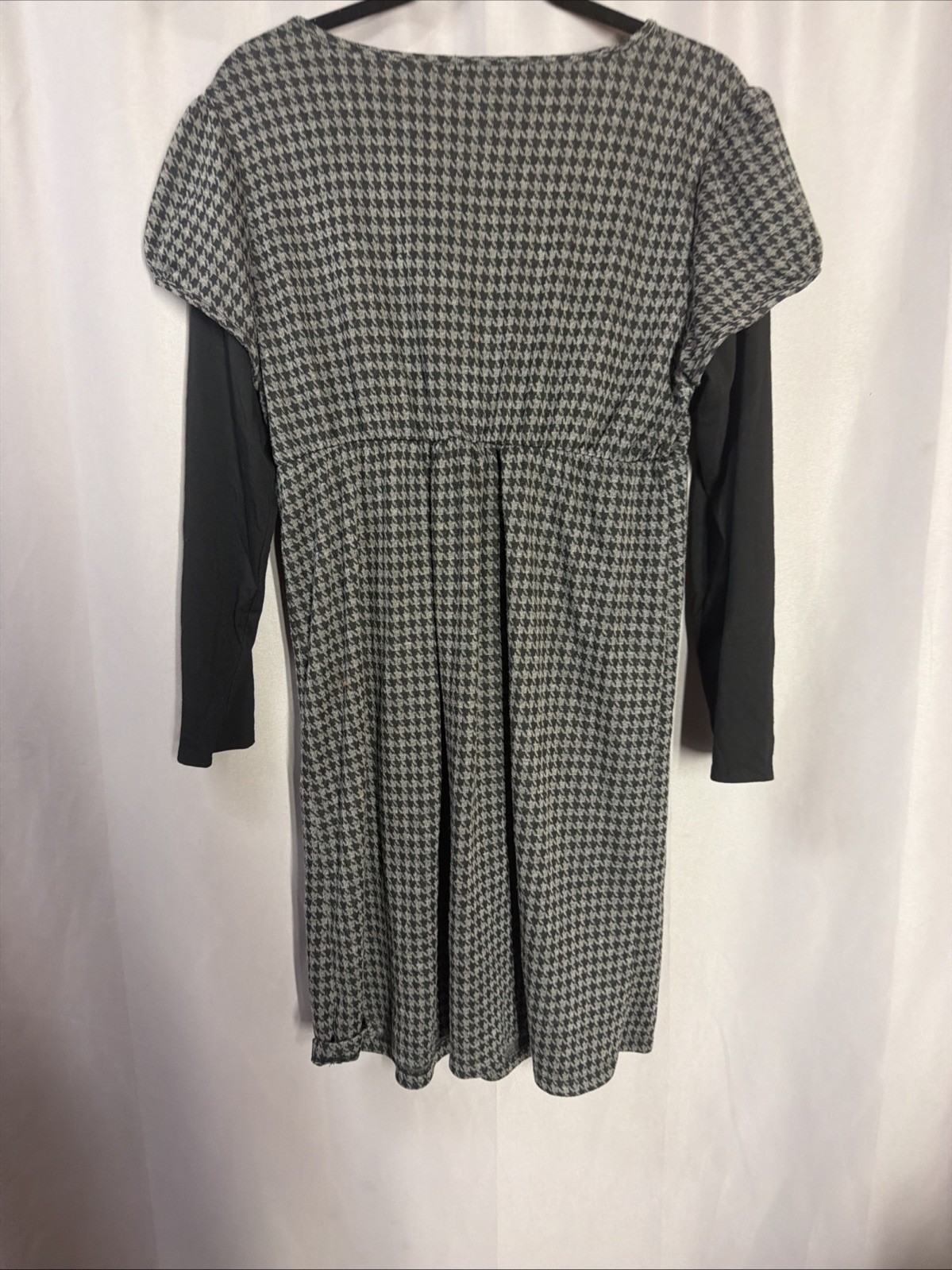 Motherhood Maternity Gray Black Stars Midi Dress Long Sleeve Goth Dark XL