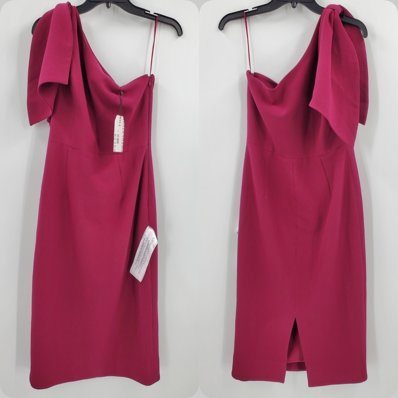 Women’s Dress The Population Tiffany One Shoulder Dress Medium NEW Magenta B1