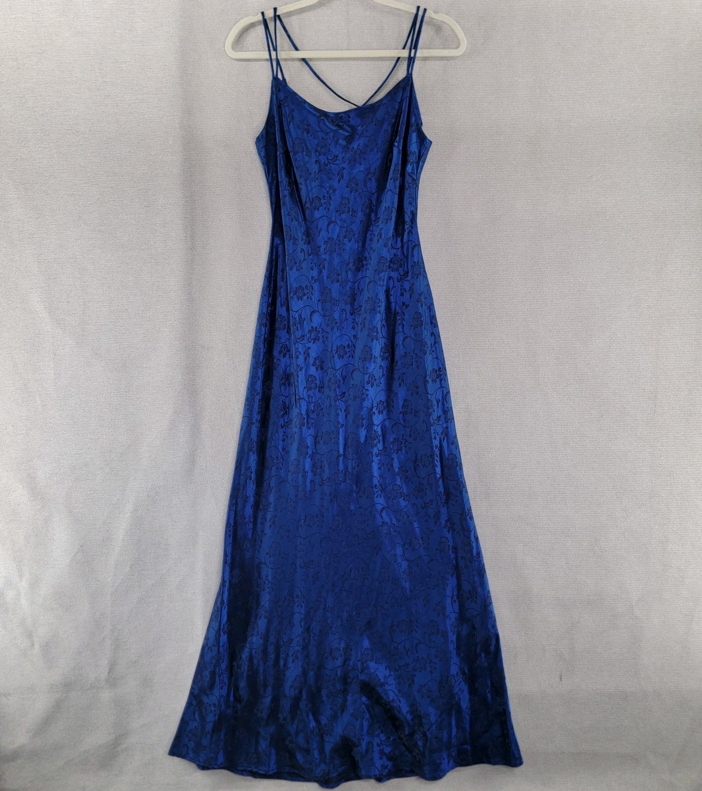 Steppin Out Womens Dress Vtg 90s Y2K Strappy Floral Jaquard Slip Maxi Size 11/12