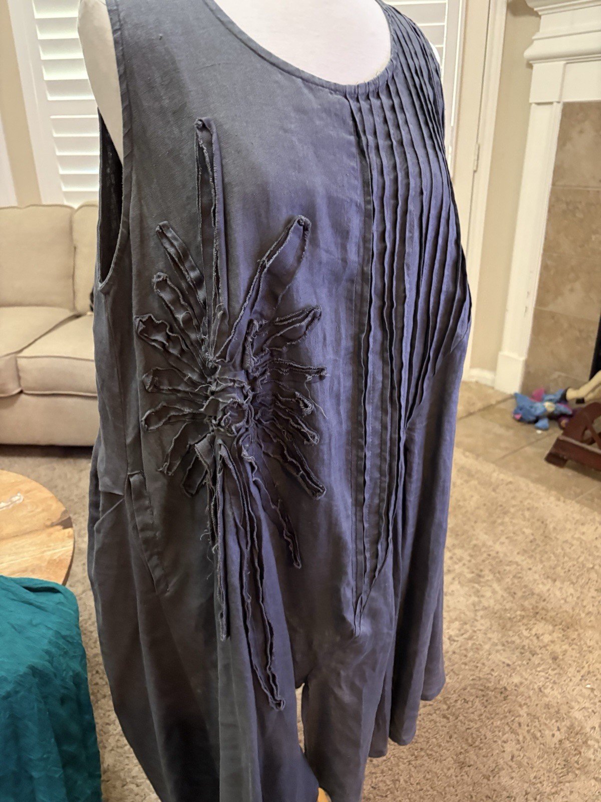 Peacock Ways Artisan Gray Dress, Size X-Large