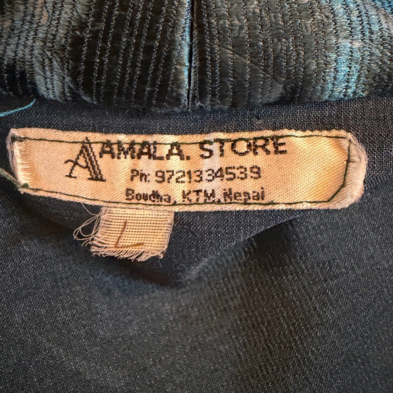 Amala Store Wrap Maxi Dress Women Large Teal Shimmer Sleeveless Formal Nepal