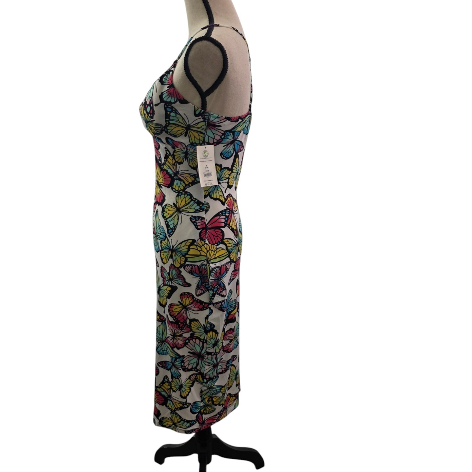 No Boundaries Midi Multi-Color Butterfly Print Adjustable Strap Dress – Various