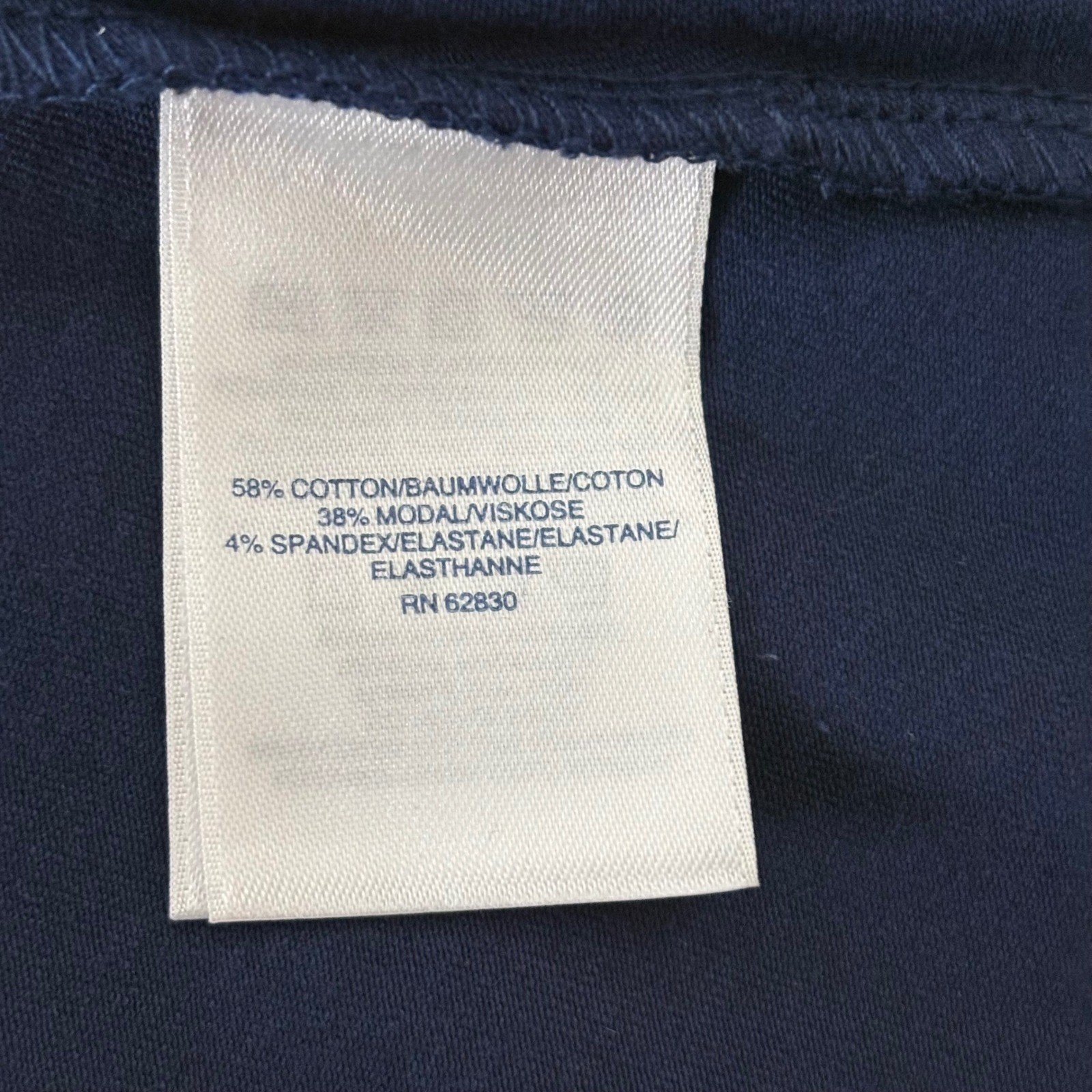 Lands End Navy Blue Side Knot Jersey Midi Dress XL 18 Cotton Modal Stretch