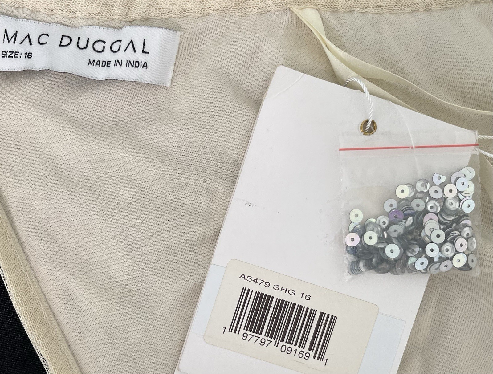 Mac Duggal A5479 Shimmering Gold Sequin Gown One Shoulder Size 16 $598