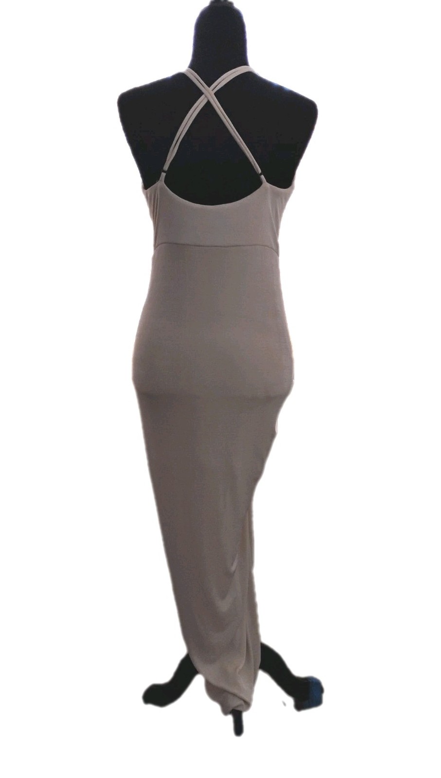 New Mable Draped Detail Cami Midi Dress Night Out Event Size M Metallic Beige