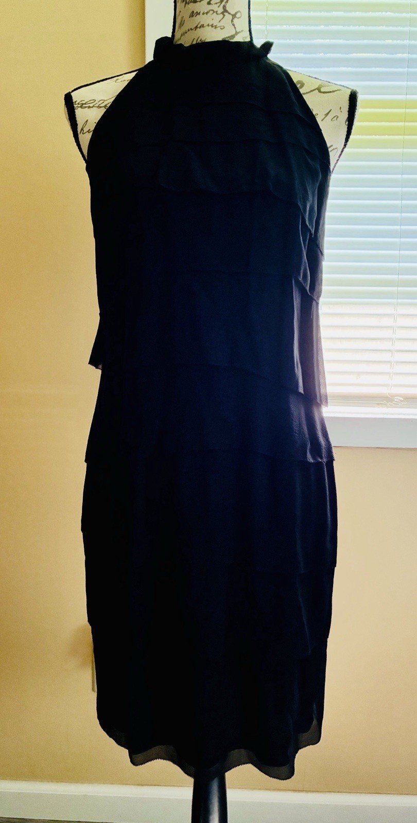 Vince – 100% SILK Black Tiered Cocktail Dress – Women, Size 6