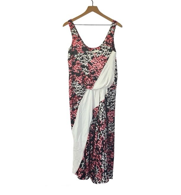 Cedric Charlier Dress Sz 8 Black Pink Floral