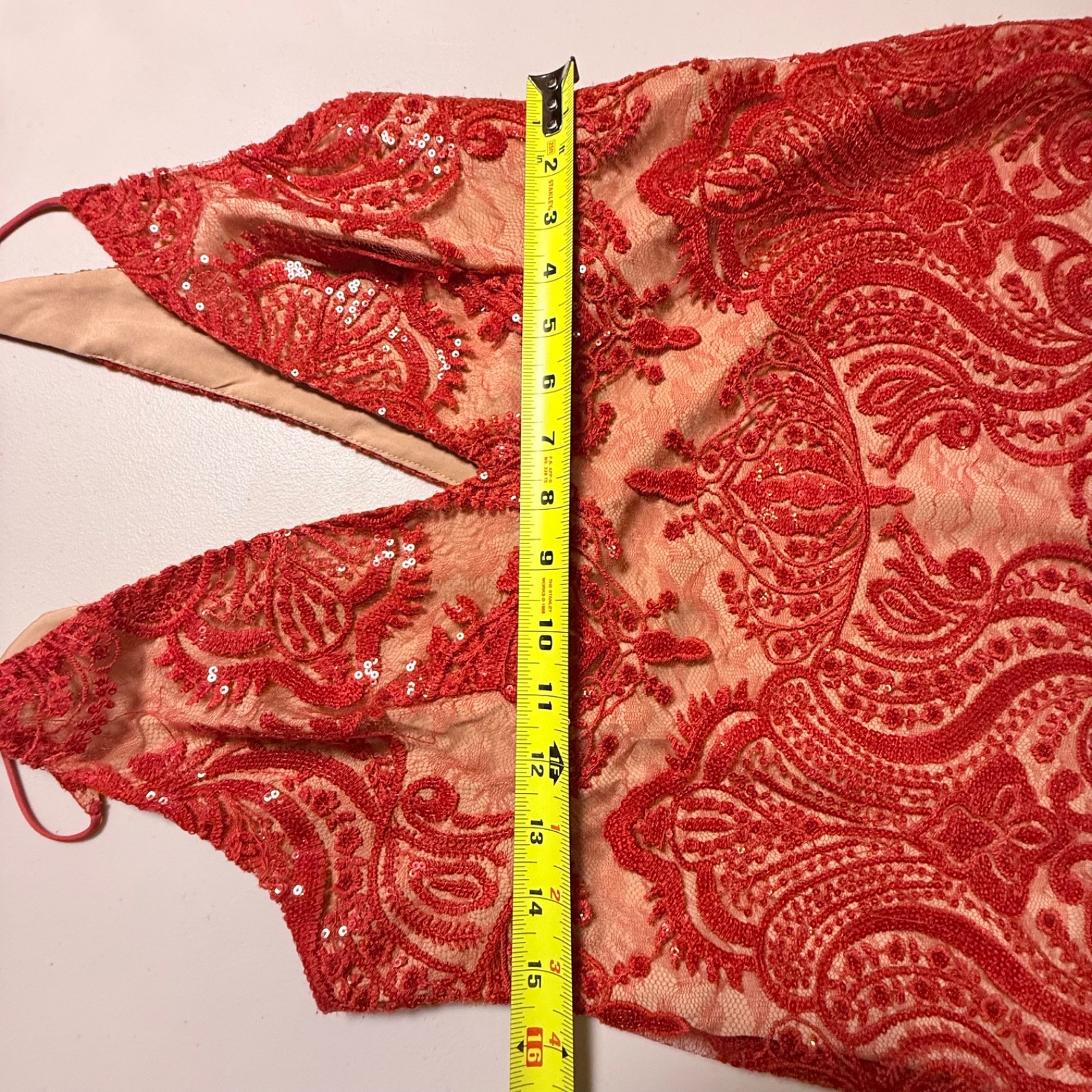 Free People Night Shimmer Mini Dress Embroidered Sequin Cocktail NWT Women 8 Red