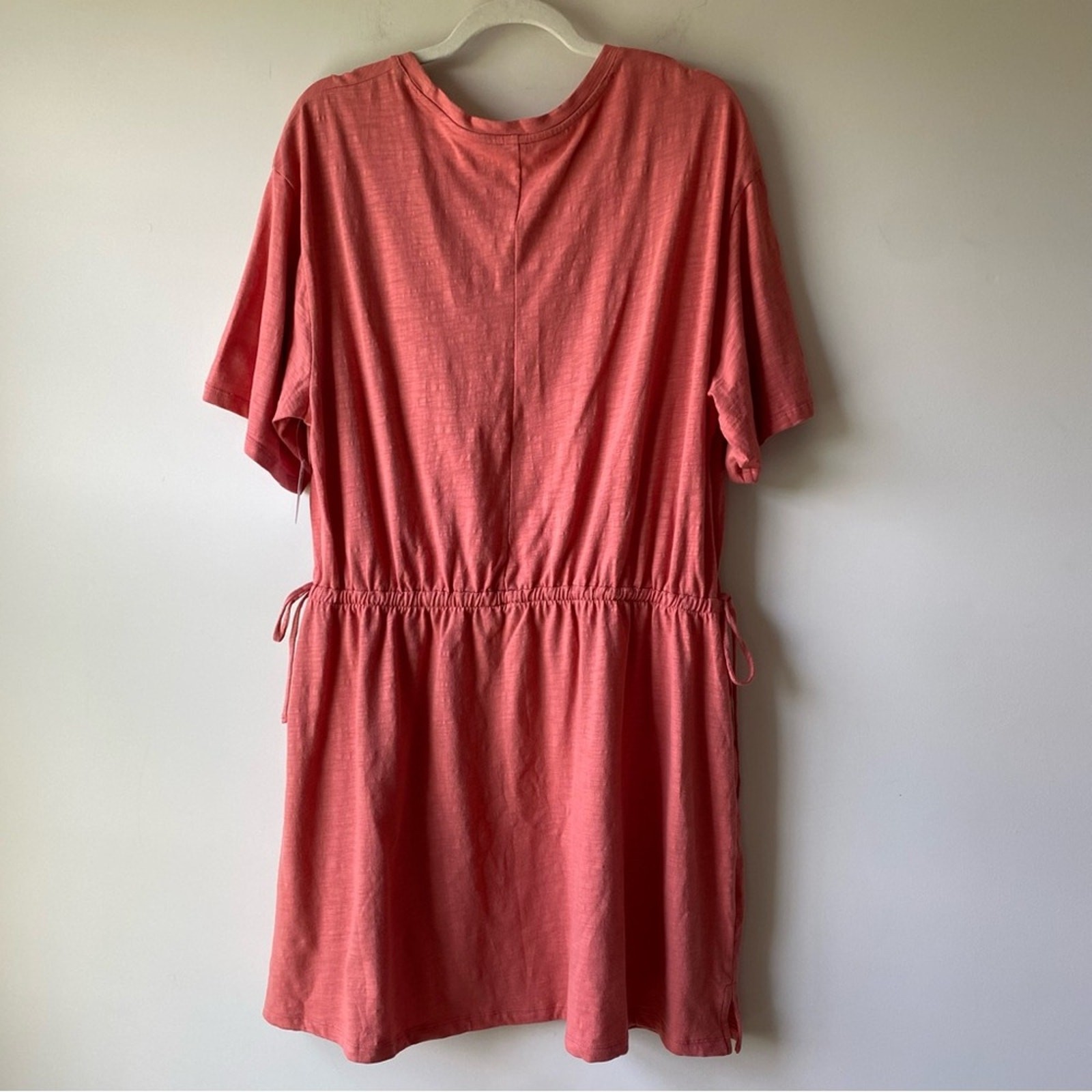 NWT Old Navy Waist-Defined Linen-Blend Mini Dress in Red Basil Size XL