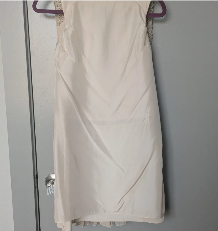Tibi Spring/Summer 2011 Runway Elegant Cream Silk Dress Embellished Shoulders 4