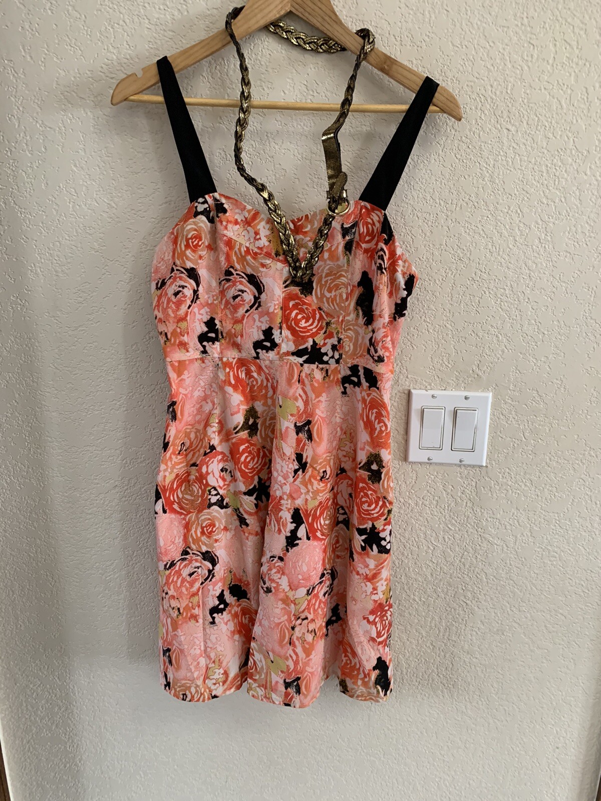 Candies Orange Black Belted Fully Lined Dress Size 7