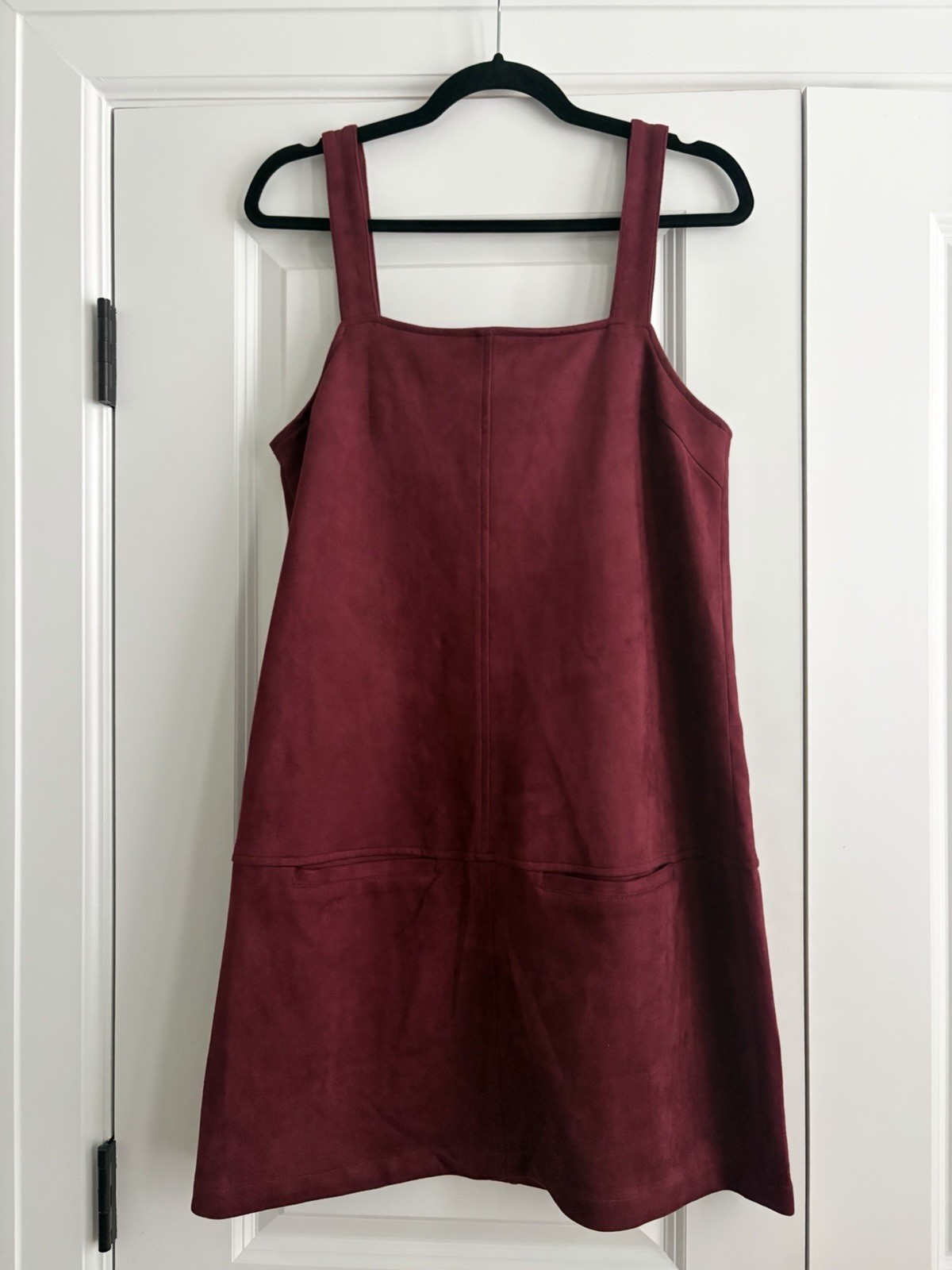 JACK by BB Dakota Faux Suede Shift Dress Burgundy Sleeveless Pockets Size M NWT