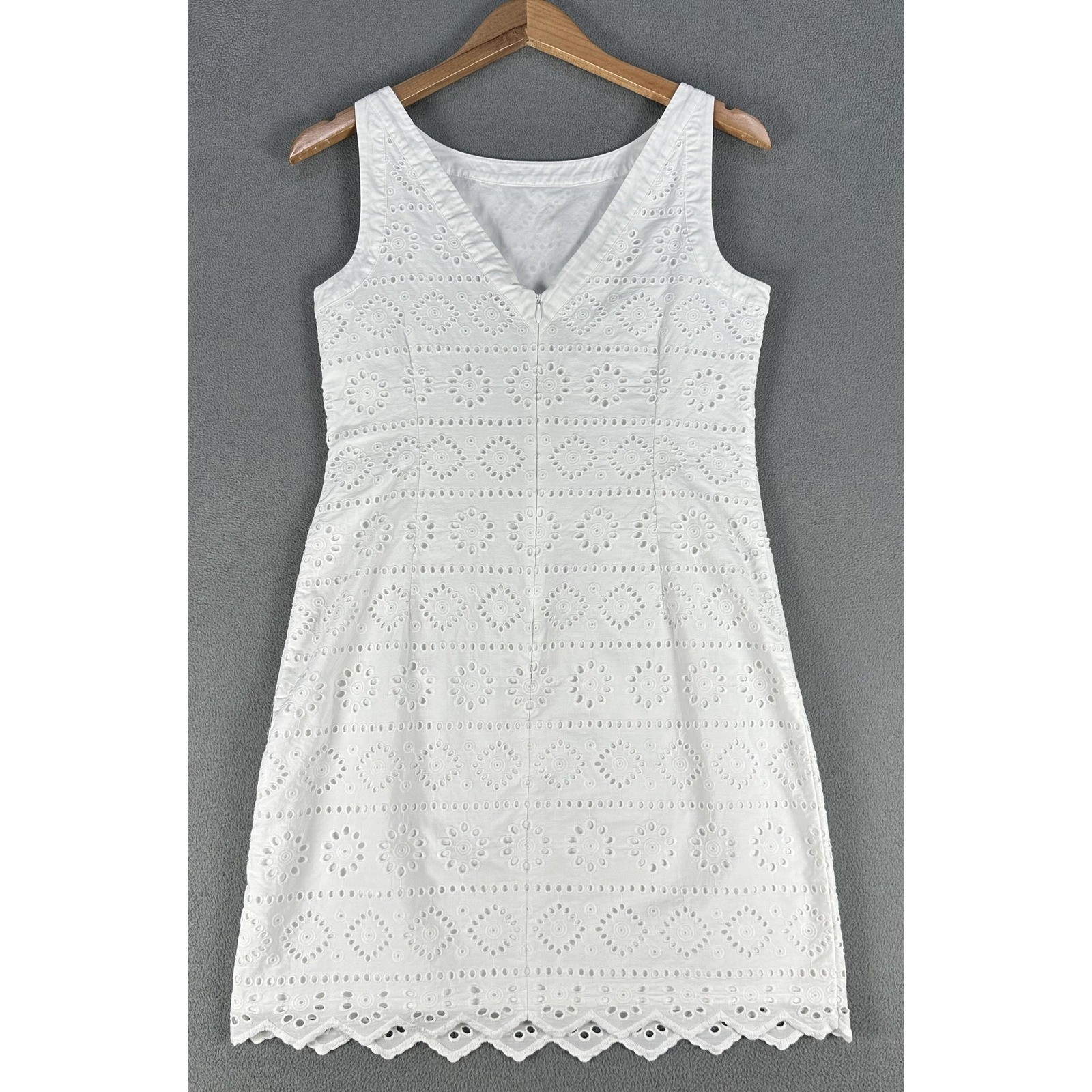 Vineyard Vines Dress Womens 4 White Eyelet Cotton Lace Coastal Prep Beach Resort