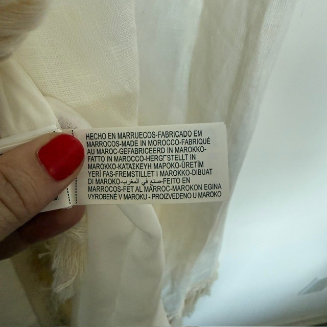 NWT Zara ZW Collection White 100% Linen Fringe Midi Dress Asymmetrical | Size XS