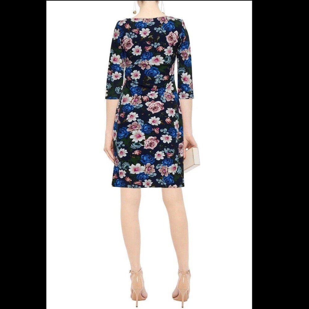 GORGEOUS ERDEM SUMMER FLORAL-PRINT PONTE DRESS STRETCHY SLIP-ON EUC