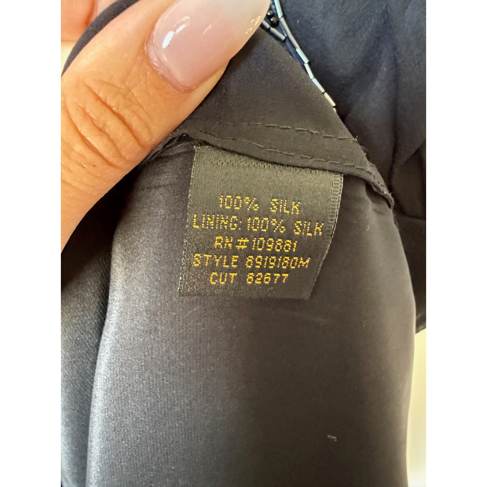 Donna Ricco Y2K Vintage Black Silk Beaded Handkerchief Cocktail Dress Size 8