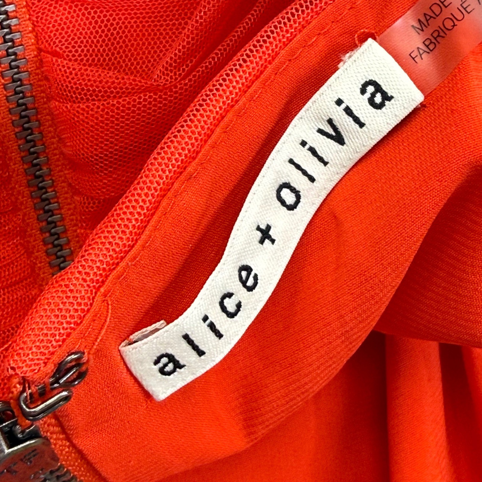 Alice + Olivia Red Ruched Mesh Mini Dress Spaghetti Strap Size 6 Bodycon Zipper