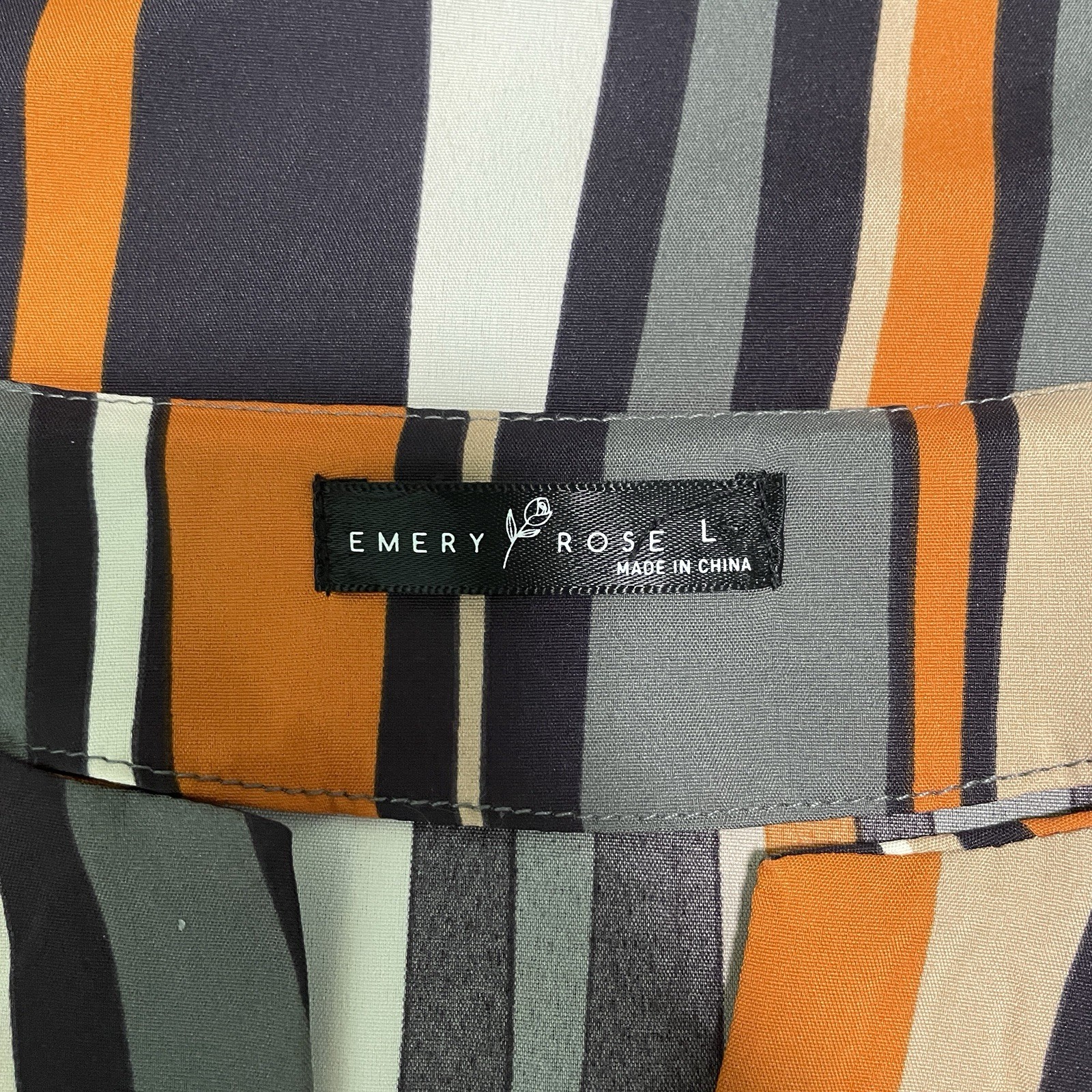 Emery Rose Notch Neck Striped Colorblock Belted Dress Sz Large