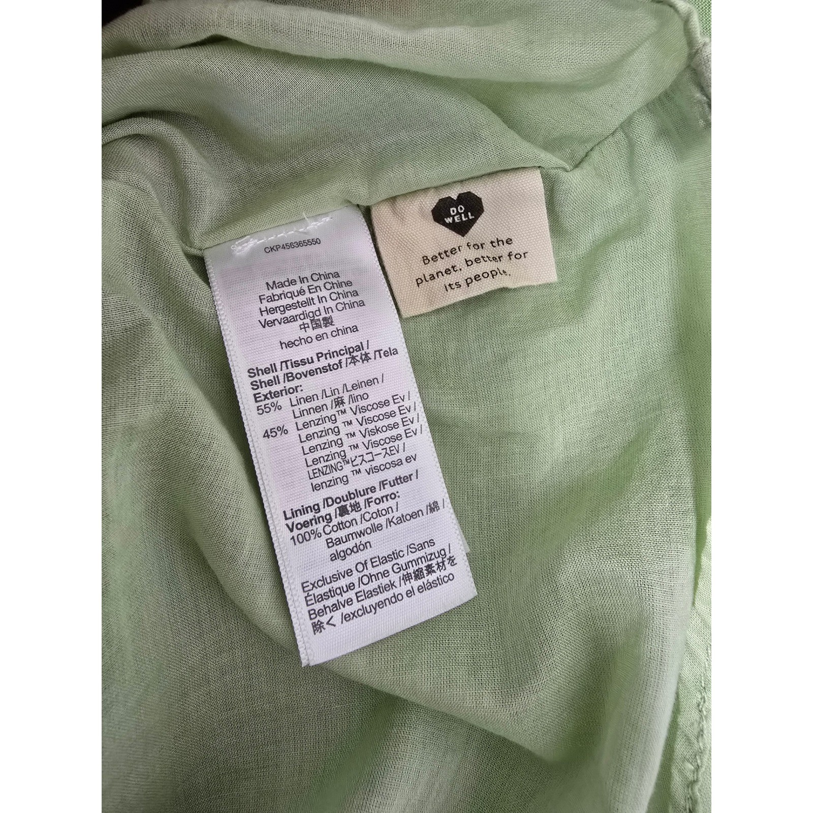 Madewell Linen-Blend Lucie Smocked Midi Dress Size Small Sunfaded Mint MD141