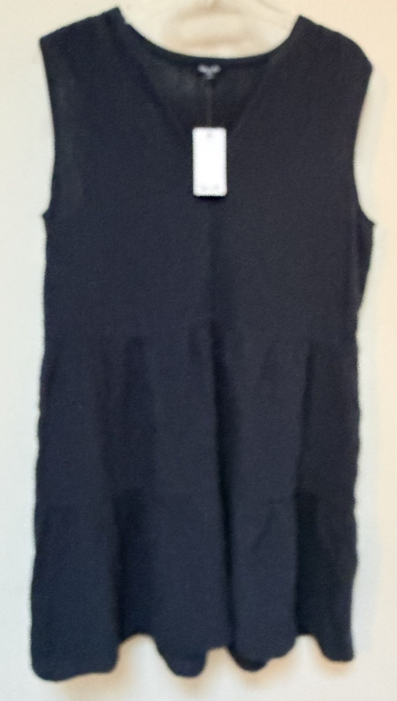 Splendid Navy Blue Cotton Gauze Tiered Babydoll Tank Dress Women’s Size S NWT