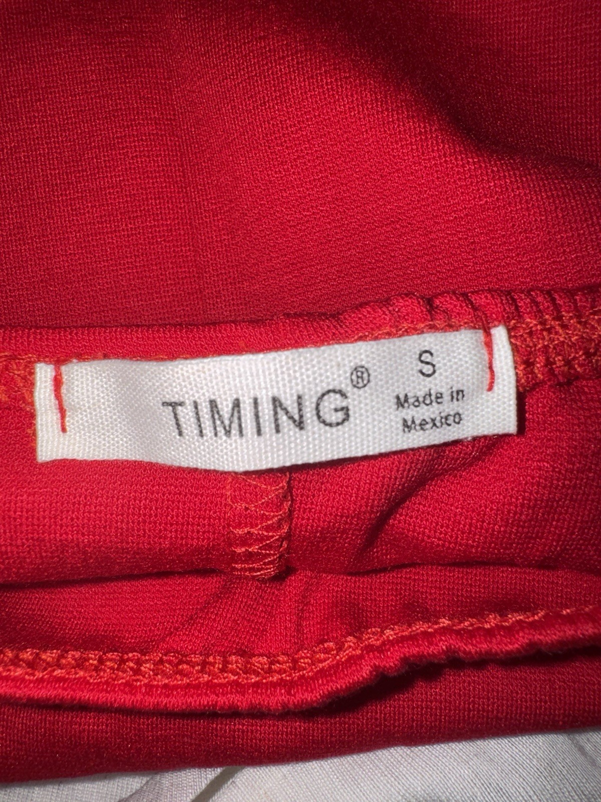 Timing Red Solid Off Shoulder Short Sleeve Stretch Bodycon Knee Dress Size S