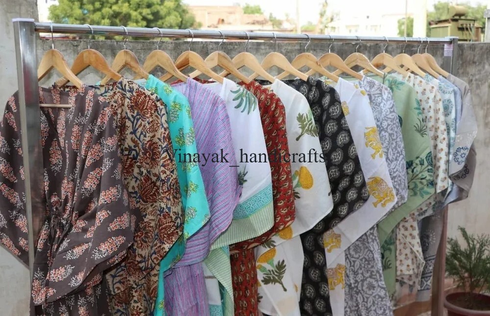 20 Pcs Wholesale Lot Indian Kimono Women Kaftan Floral Cotton Long Dress Caftan