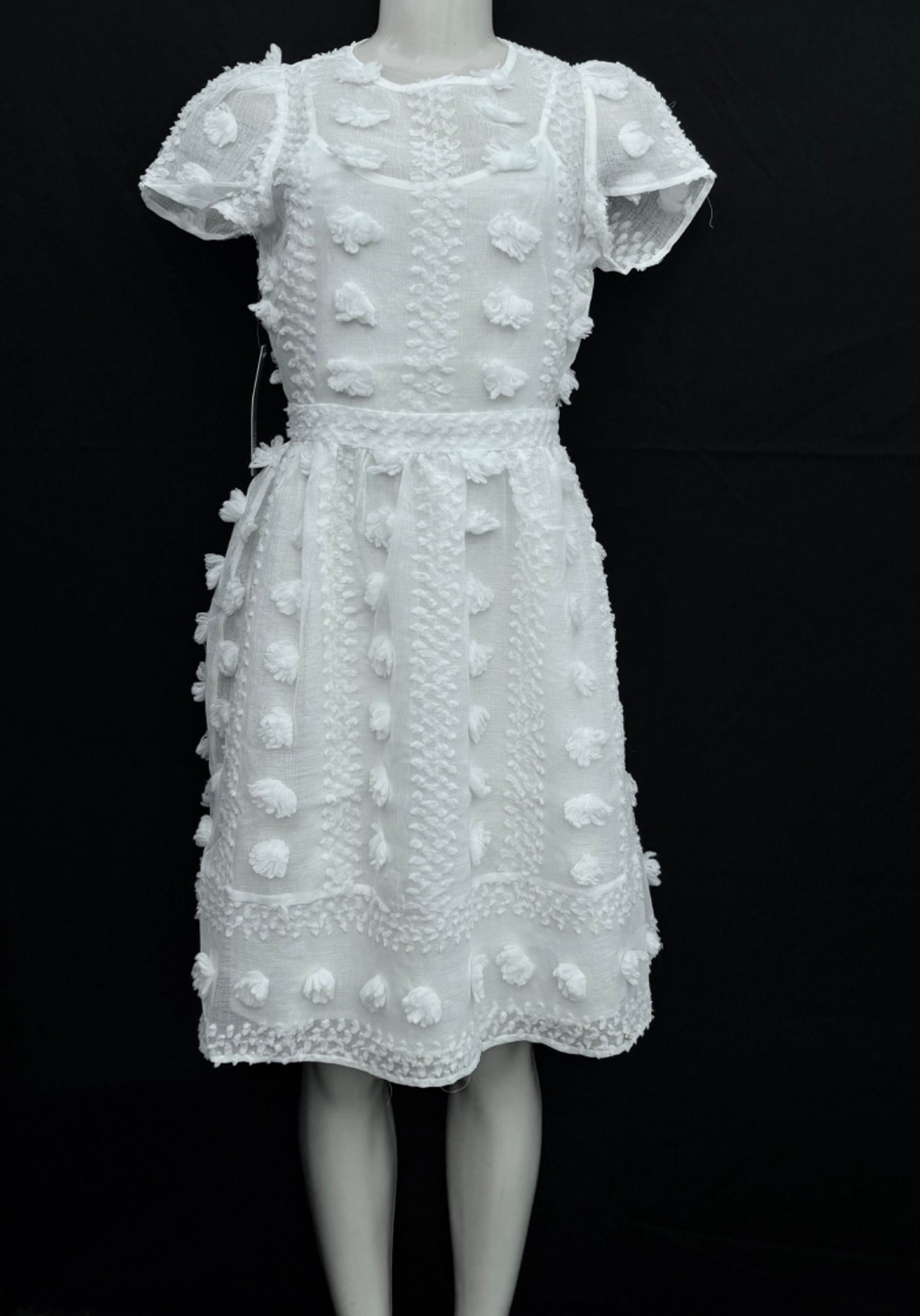 NWT Anthropologie Sunday in Brooklyn Off whit Bonita Textured Mini Dress
