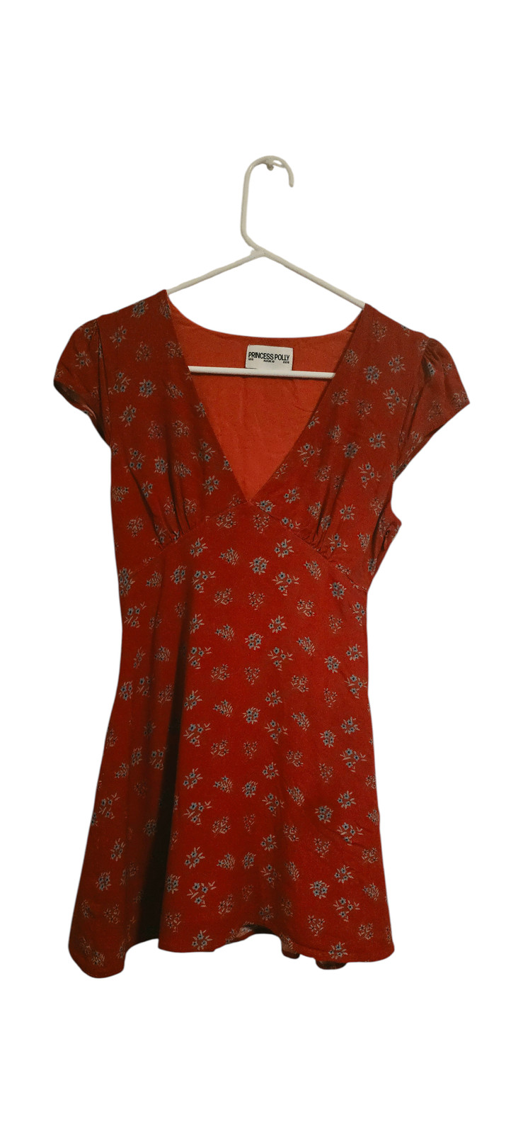 Y2K Princess Polly Red Floral A-Line Dress with Tie Waist