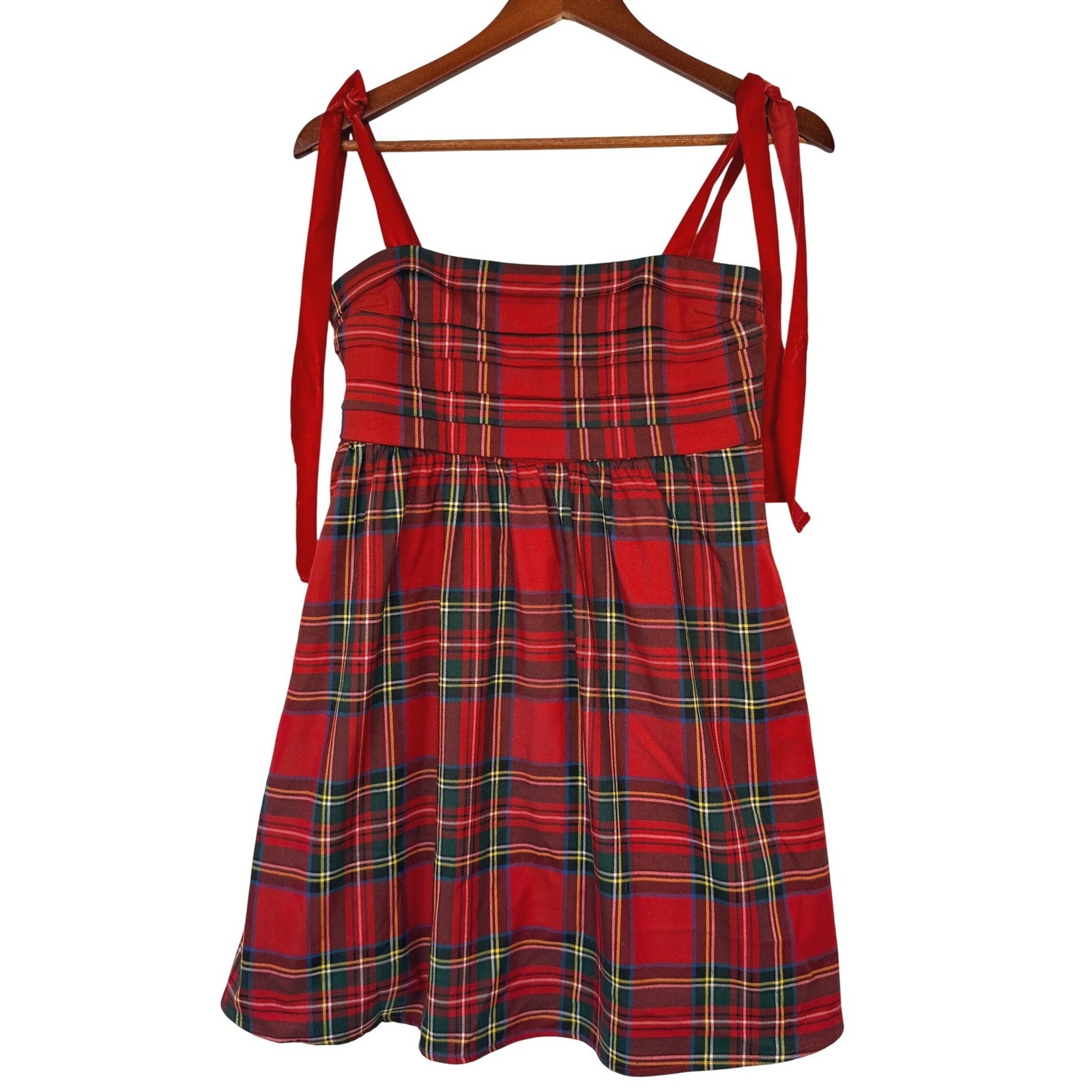 Francesca’s Lorrie Tie Strap Pleated Mini Dress Tie Shoulder Holiday Small