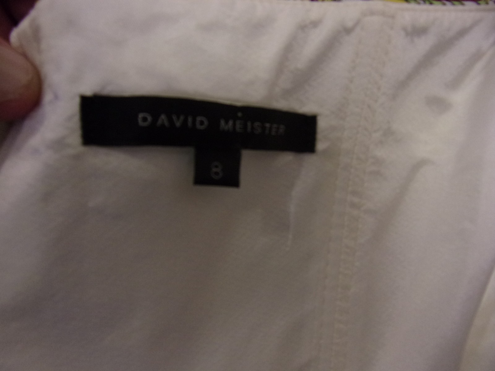 David Meister Silk Dress Ivory & Pink Palm Frond Bustier Style Dress 8