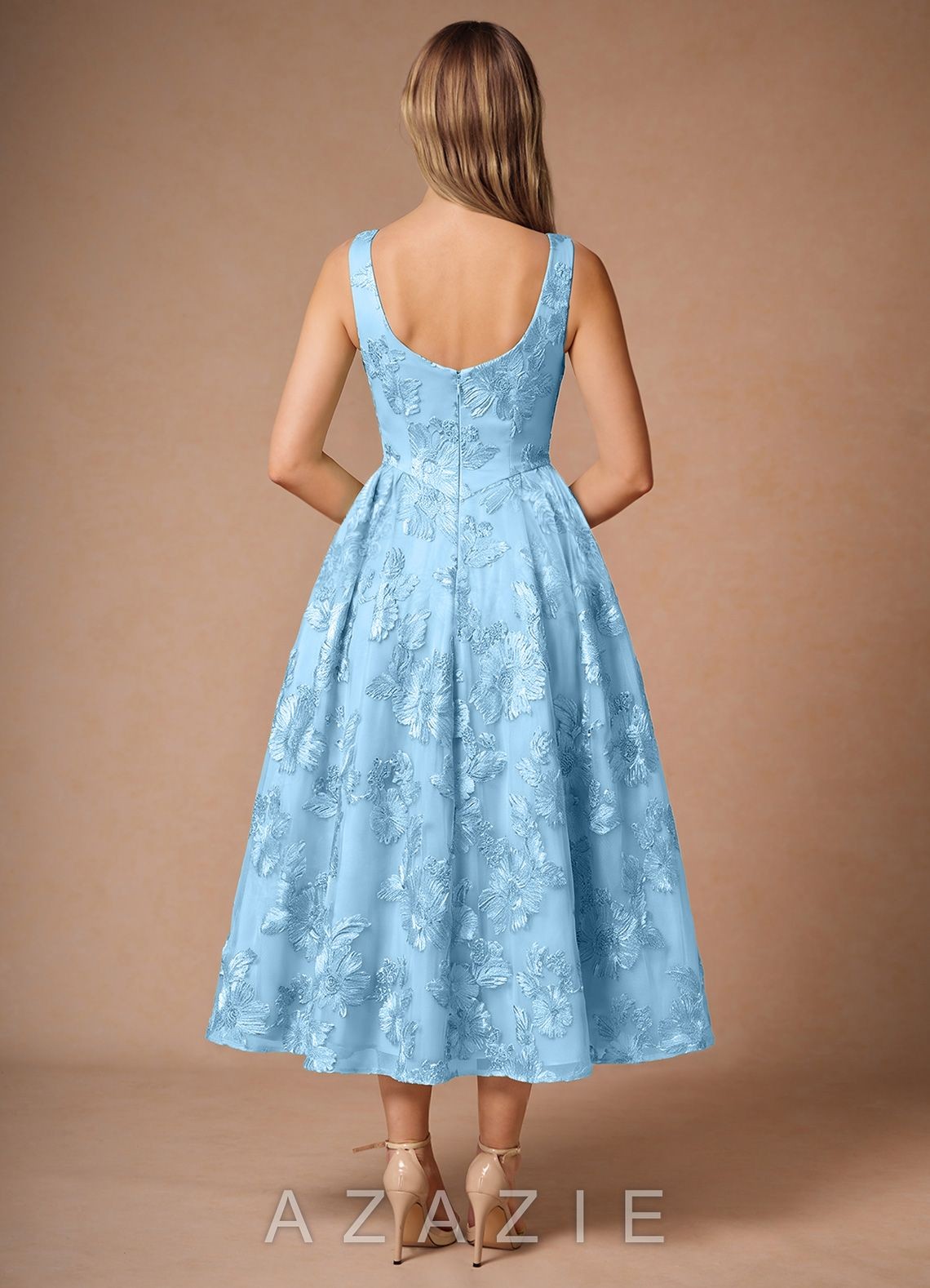 Casey Cloud White Midi Dress-AZAZIE|26092