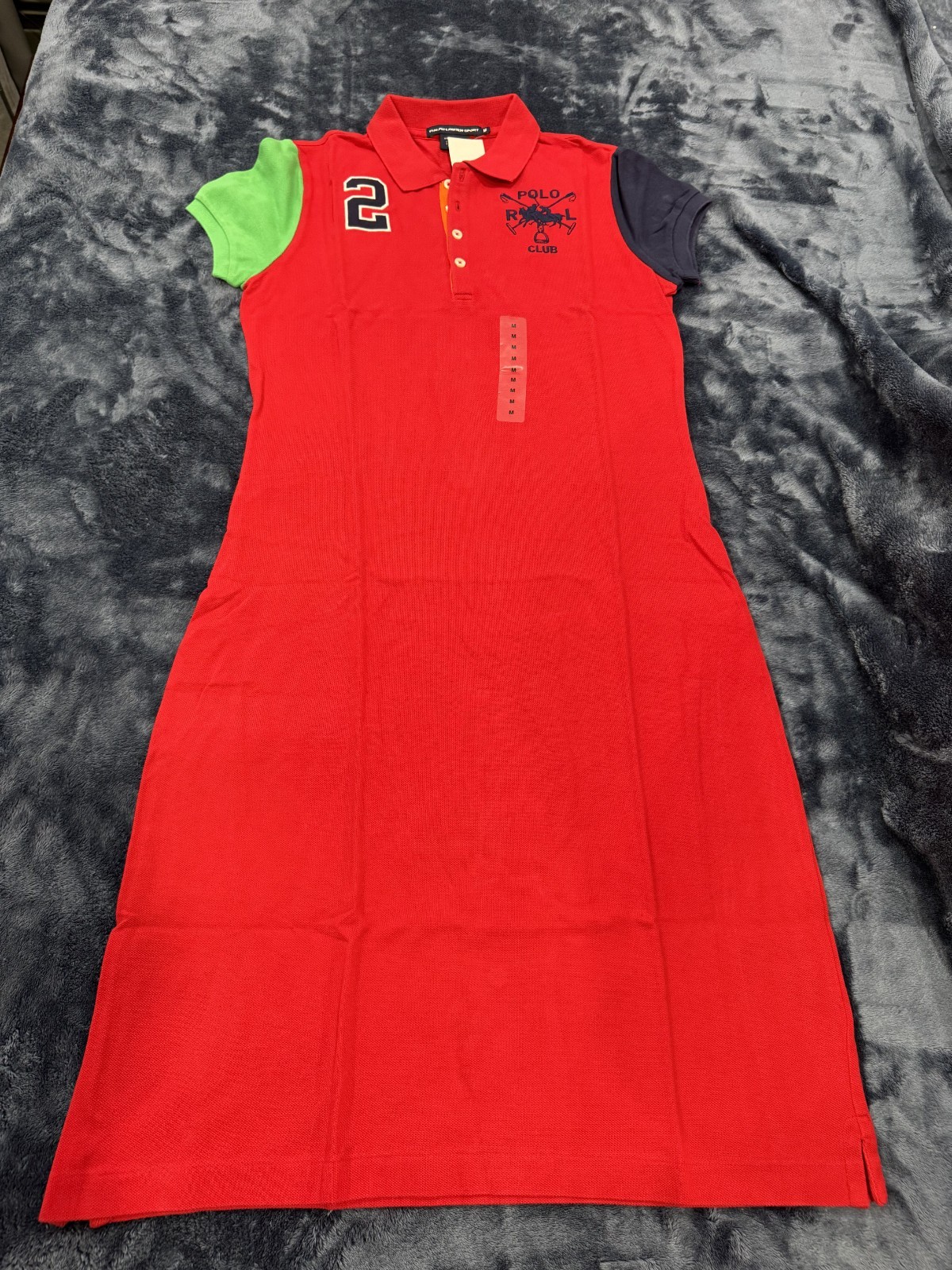 Ralph Lauren Sport Women Short Sleeve Big Pony Polo Dress #2 Red M, RL002092