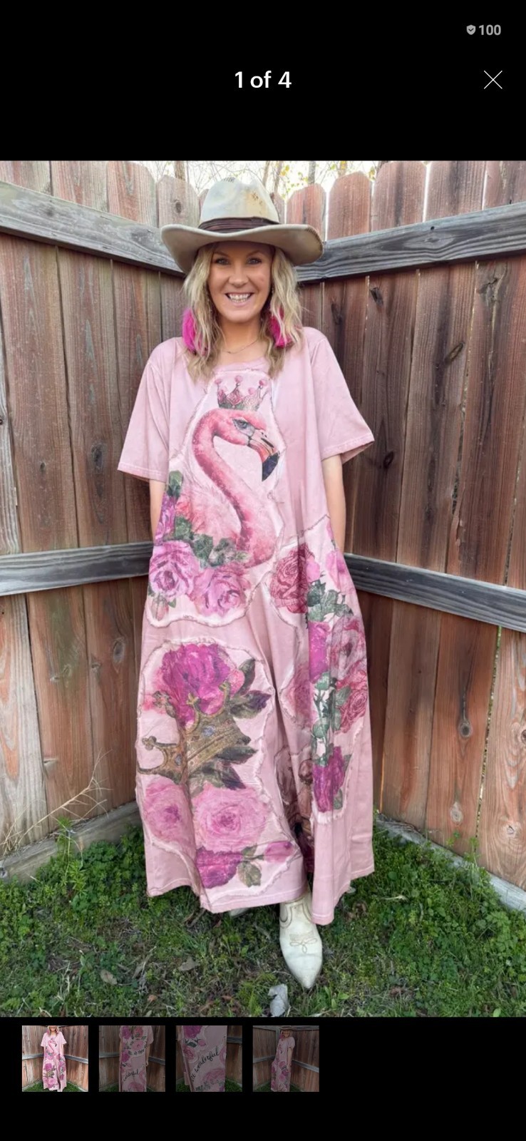 A Rare Bird Flamingo T shirt Dress Shabby Chic