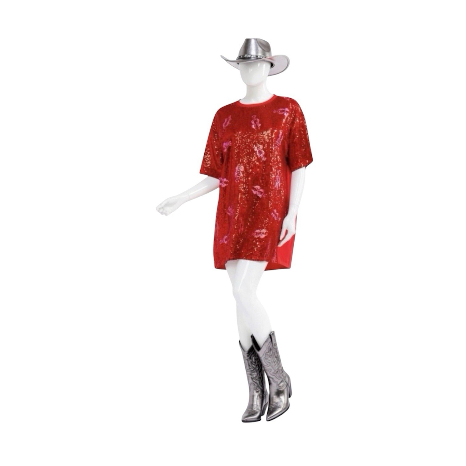 FANTASTIC FAWN sequin Crawfish Tunic Dress Size Medium