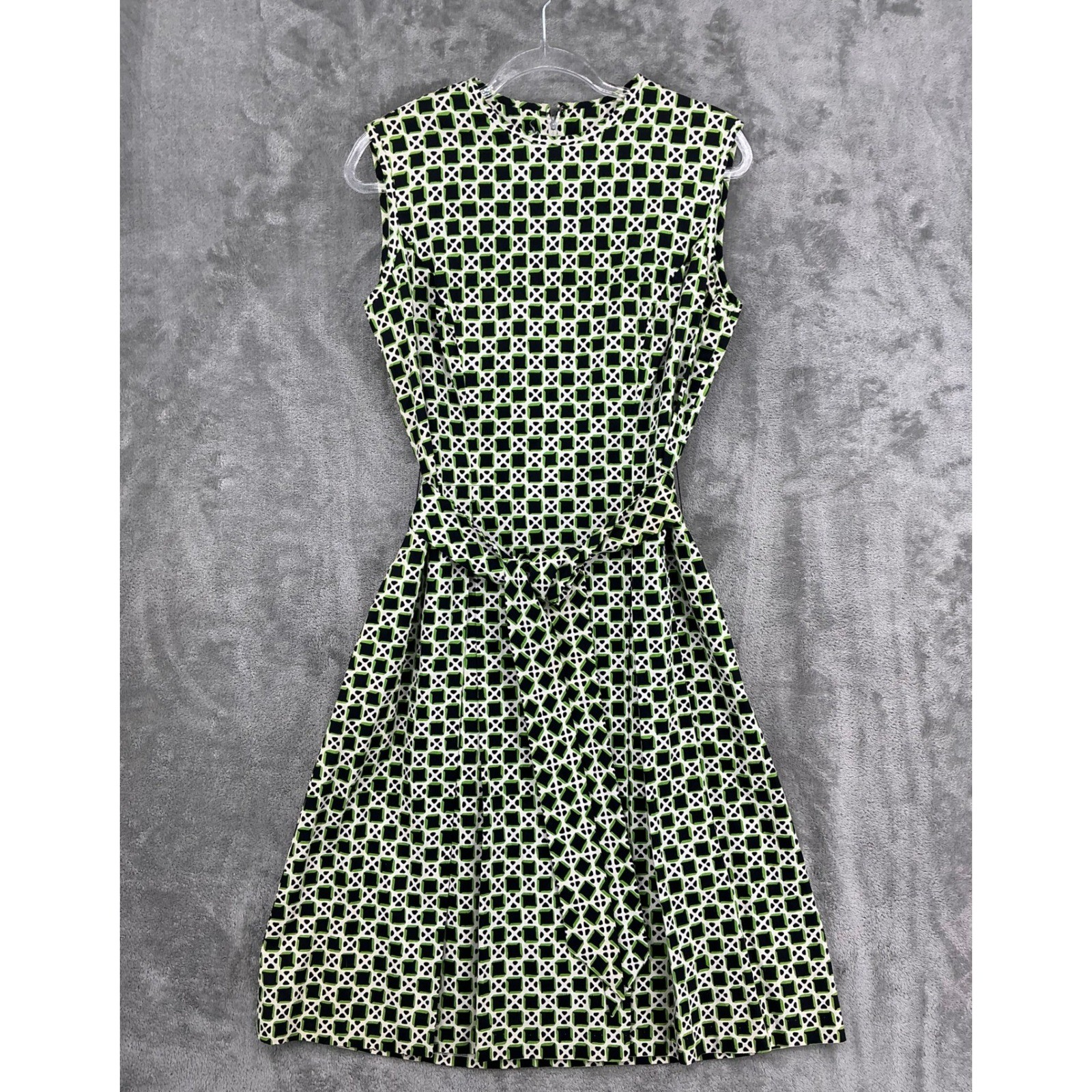 True Vintage McMullen Dress Womens Large 60s 70s Mod Era Belted Midi Kelly Green