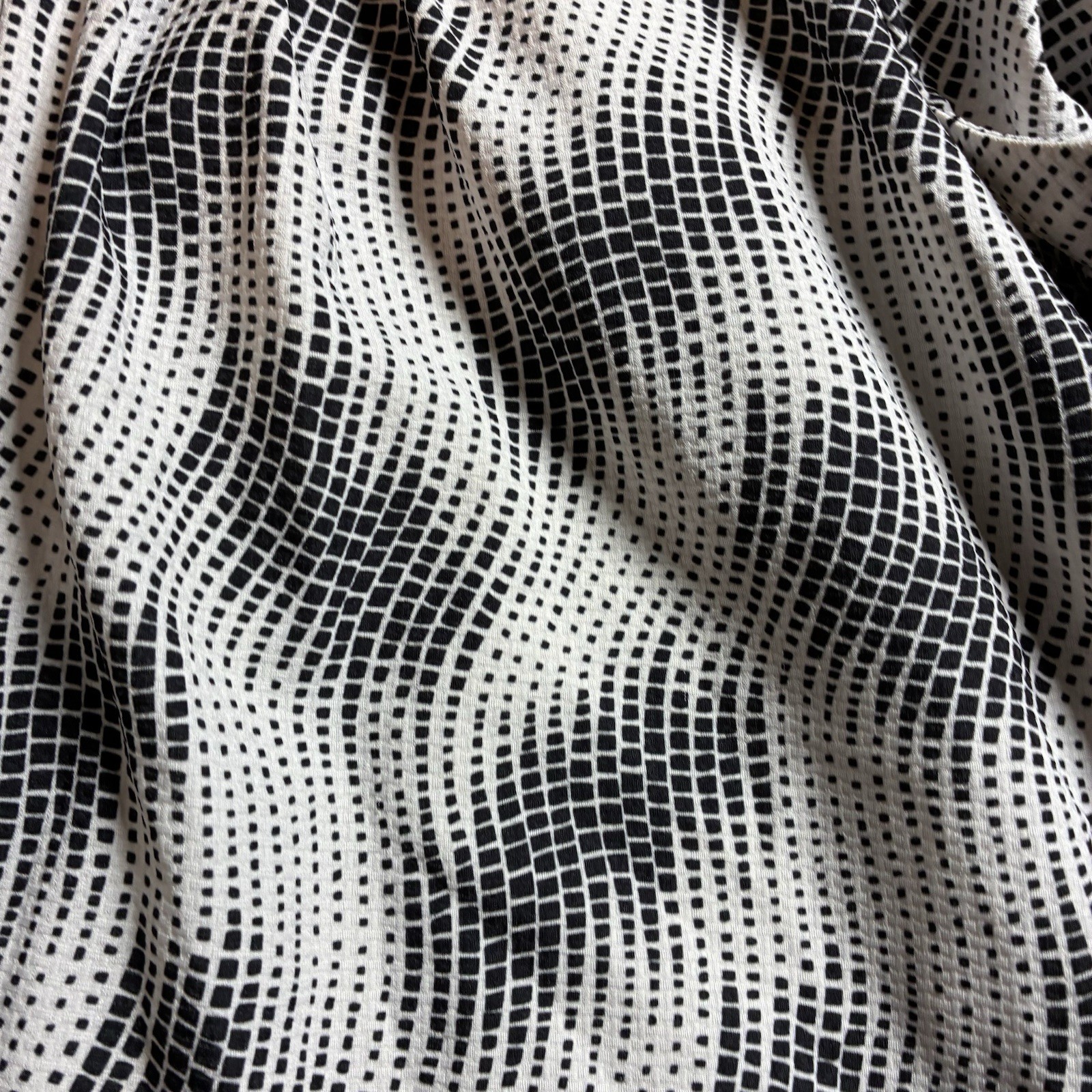 CUBIC Abstract Grid Print Midi Dress Sleeveless Fit Flare Modern Chics Womens L