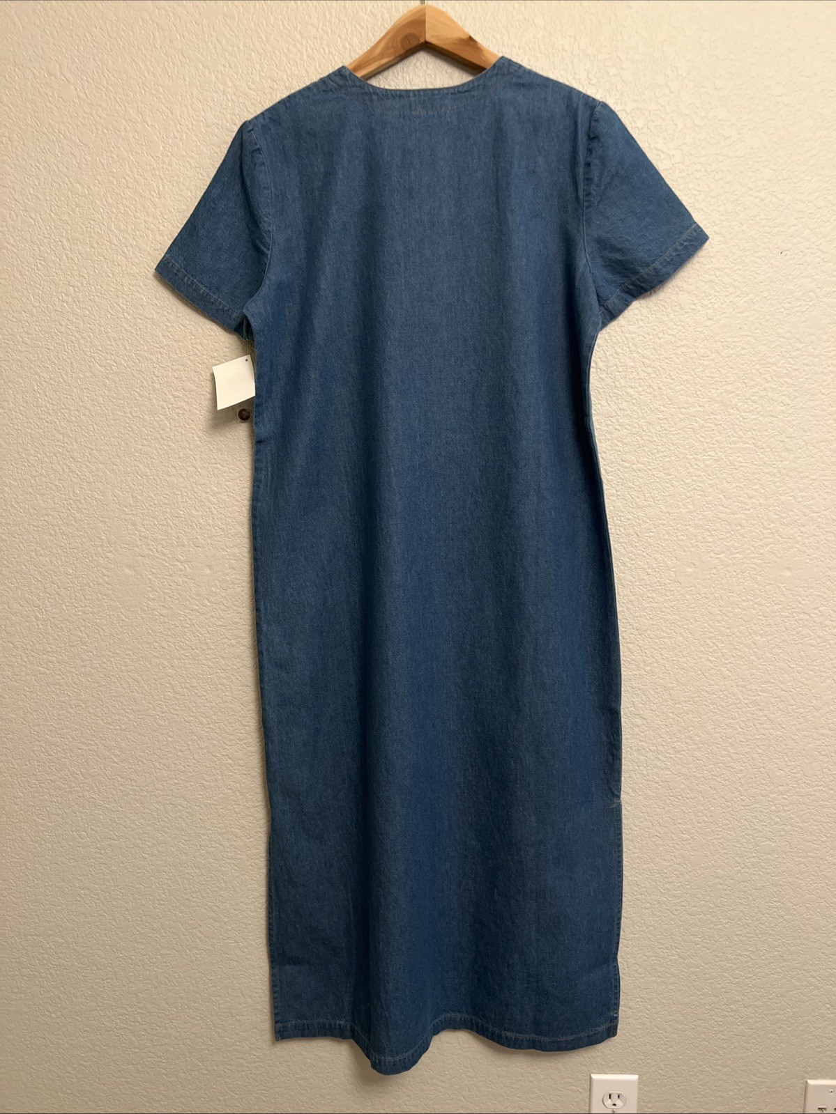 NEW Vintage Willow Ridge Sheath Shift Chambray Maxi Dress Art to Wear Coastal M