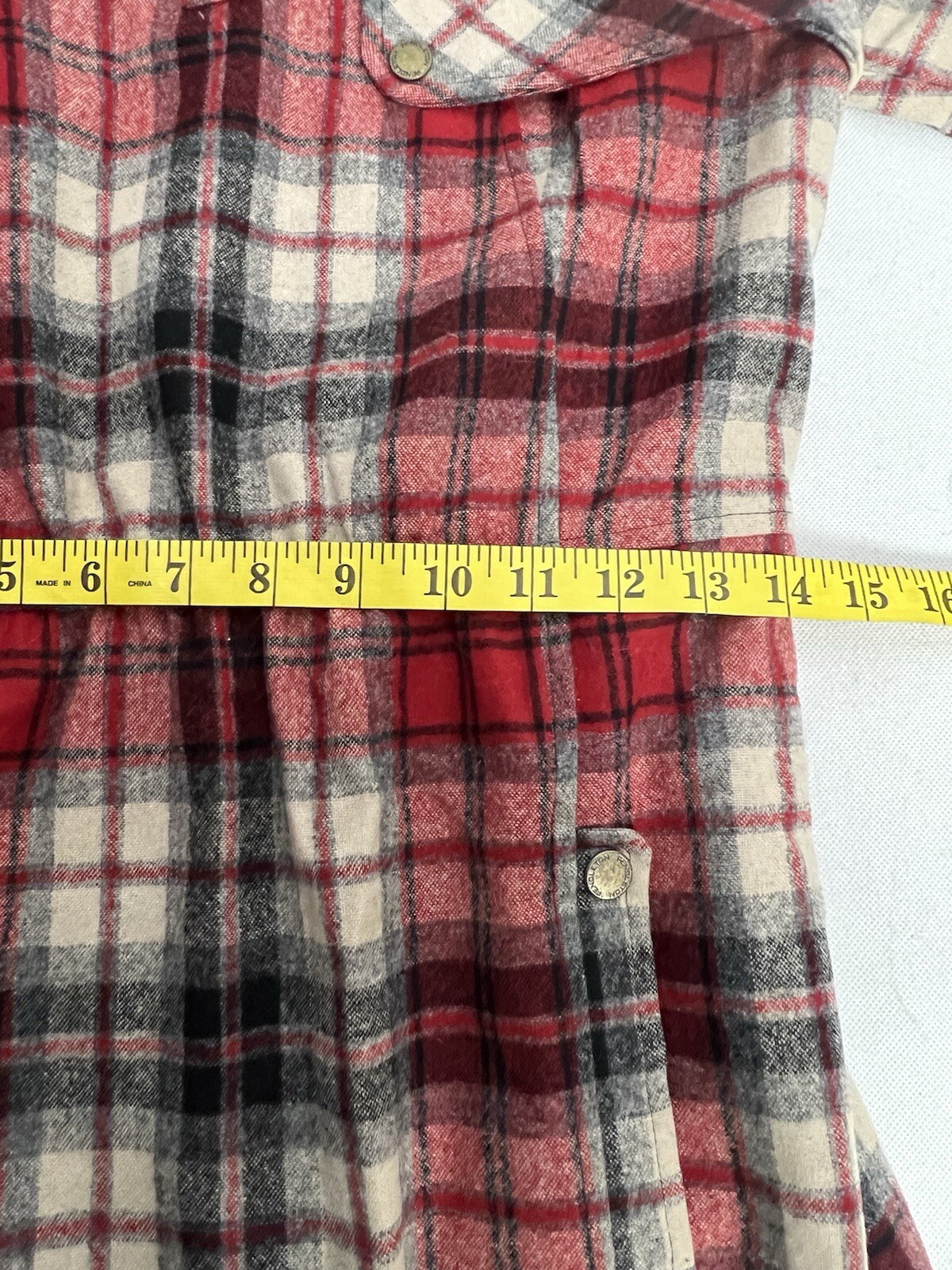 Pendleton The Portland Collection 100% Virgin Wool Plaid Red Tartan Dress Small
