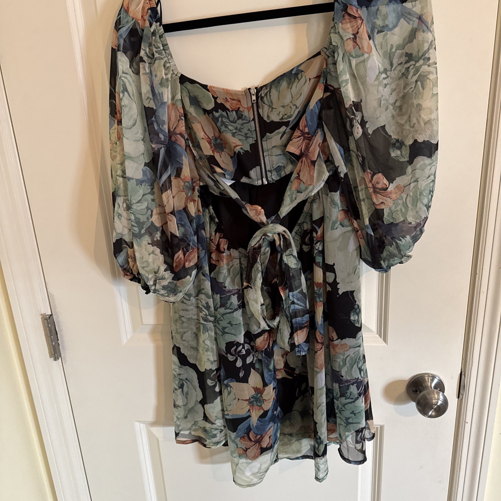 Promesa Blooming Belle Small Floral Chiffon Babydoll Mini Dress Midnight NWT