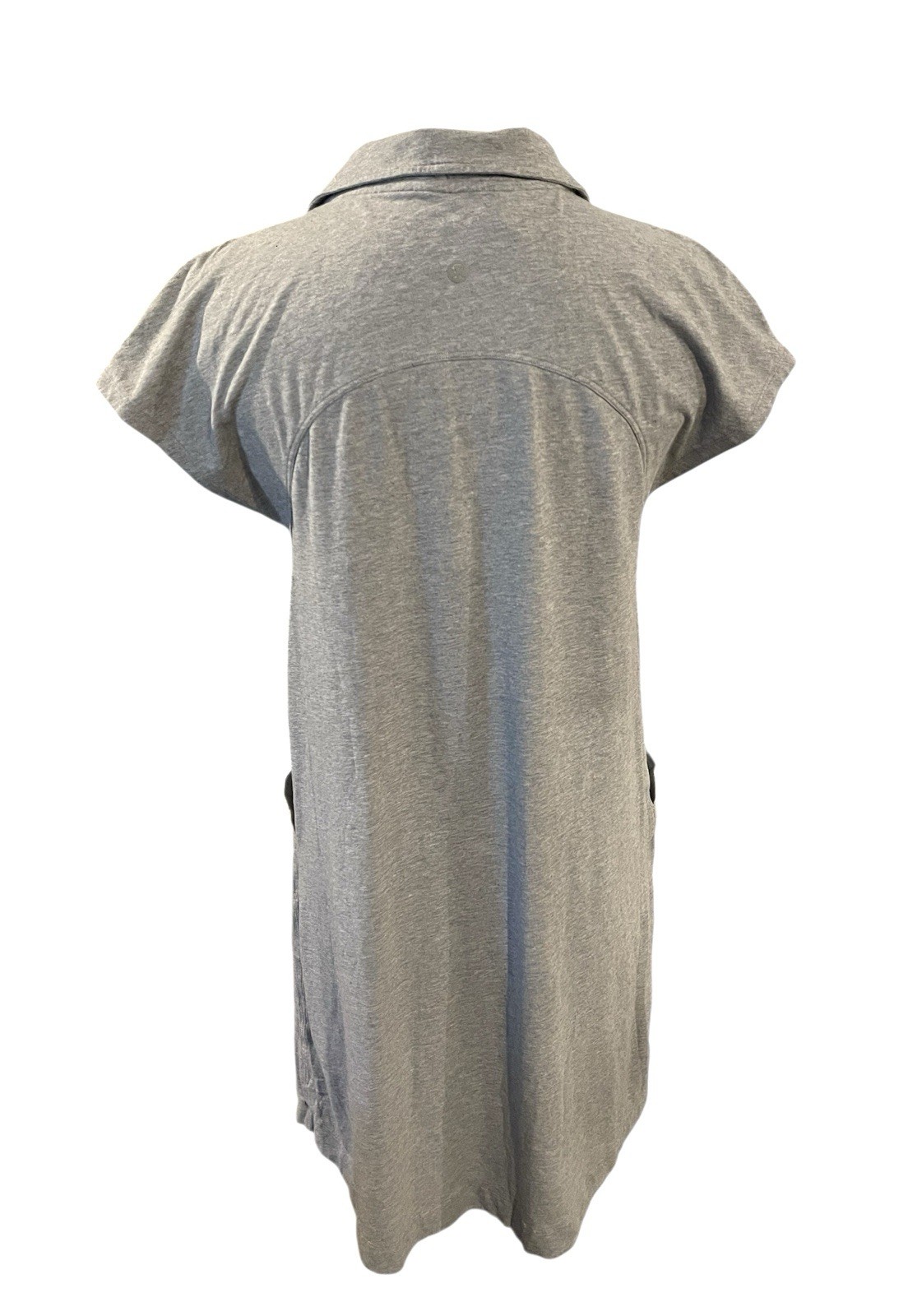 LULULEMON Womens 10 Players Pro-Form Polo Grey Pima Cotton Stretch T-Shirt Dress