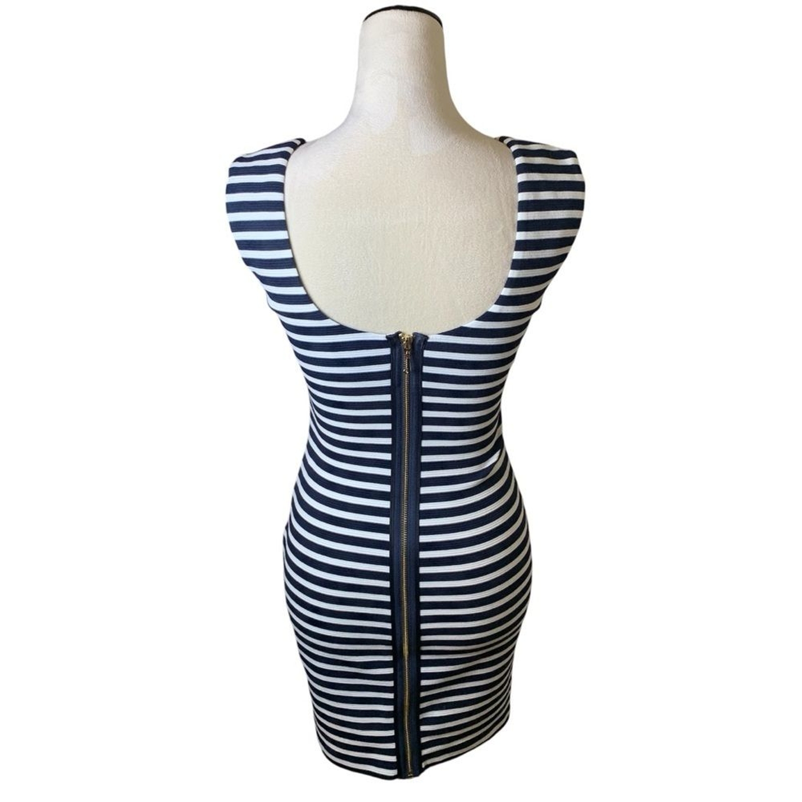Juicy Couture Avery Stripe Ponte Bodycon Mini Dress XS Coastal Nautical Preppy