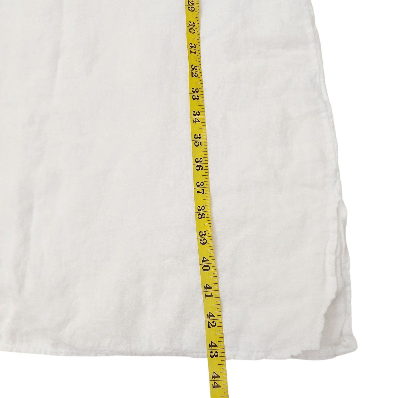 Valentina Naldi Midi Dress Womens Medium White Linen Tie Shoulder Beach Italy