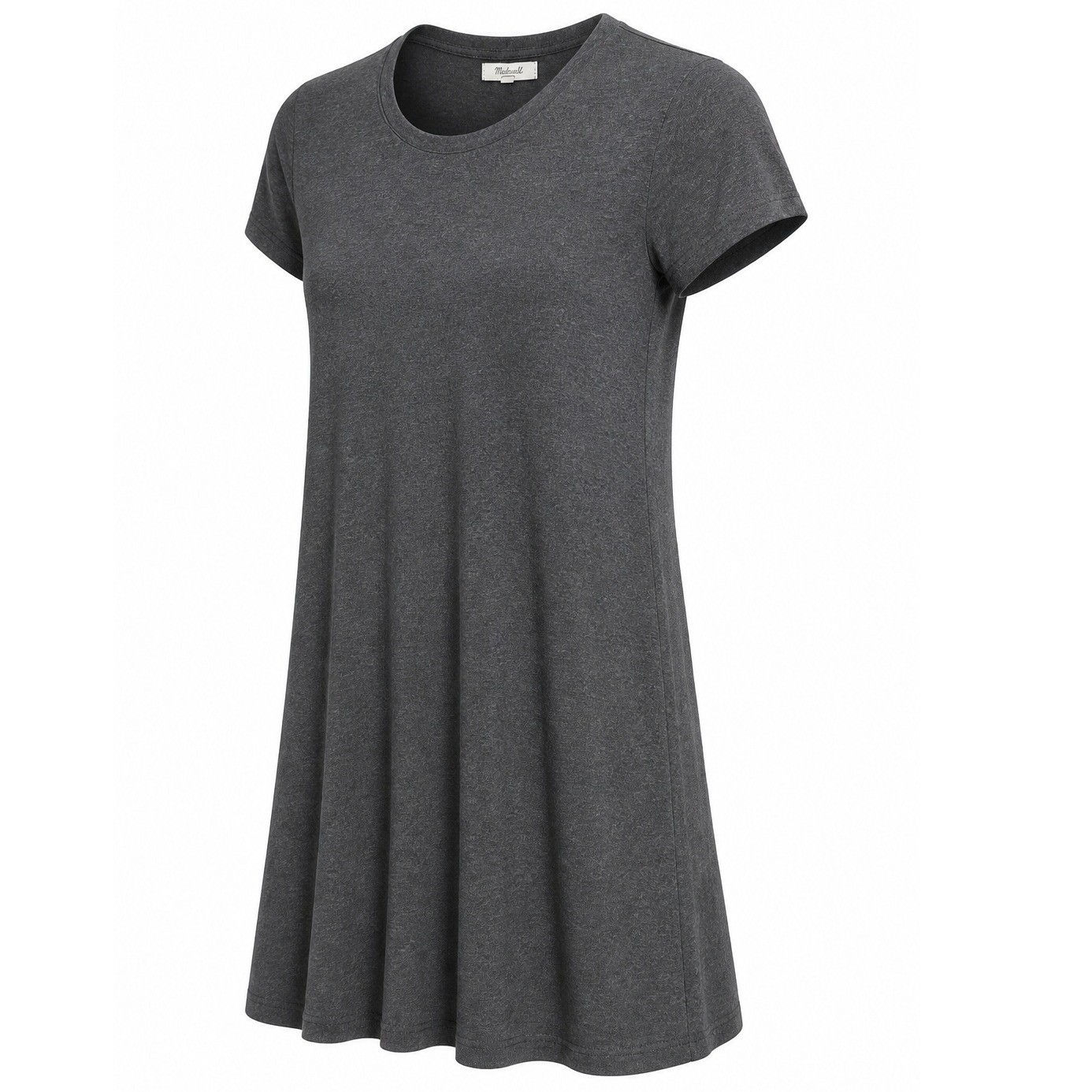 Madewell Dress Women Small A-Line T-Shirt Short Sleeve Gray Solid Fit Flare 2018