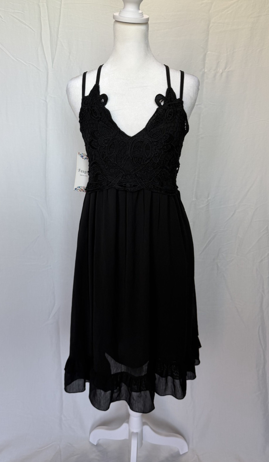 Feager: NWT LBD w/lace bodice spaghetti straps size M