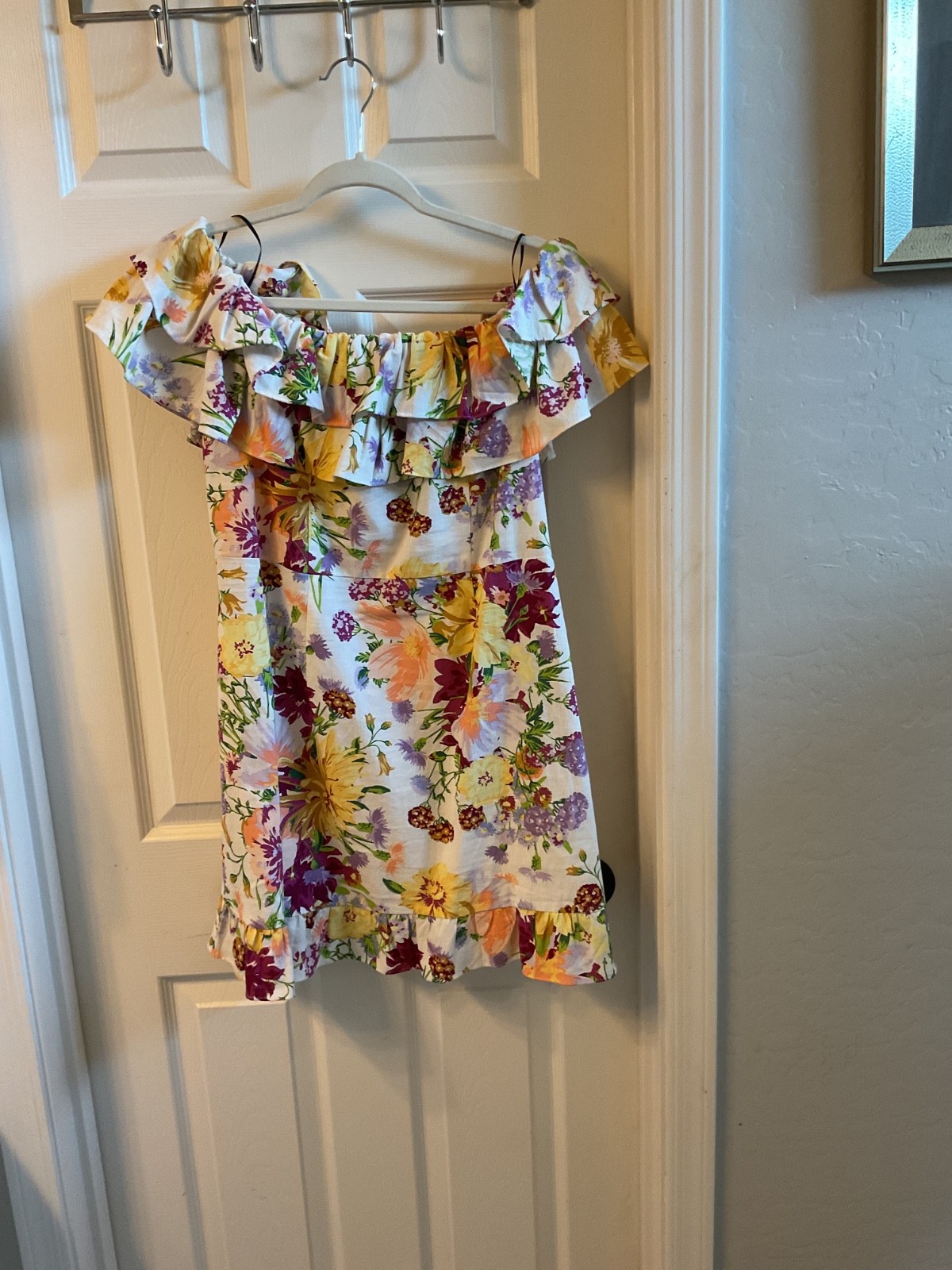 H&M floral print off the shoulder mini dress
