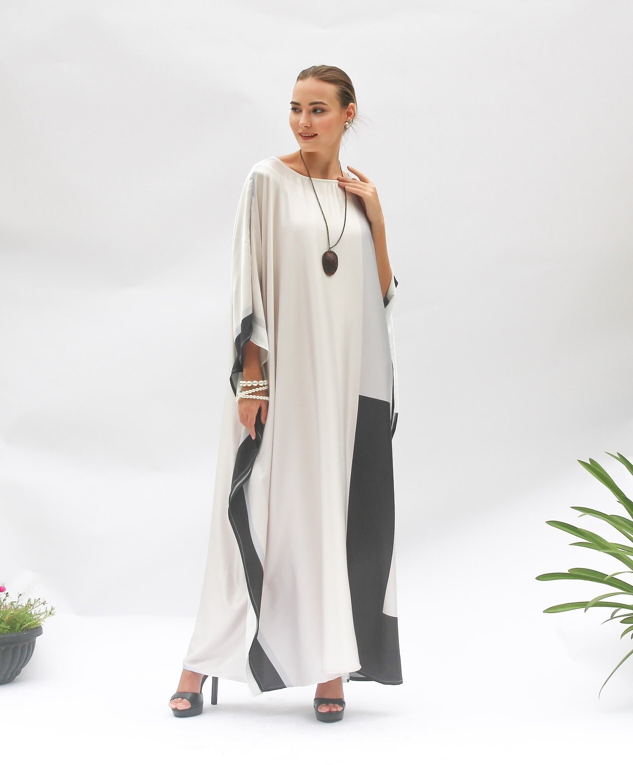 Soft Satin Silk Kaftan, Designer Kaftan For Women, Gift For Wife J5824