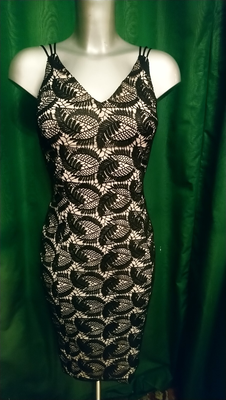 Coast Black And Nude Lace Dress Size Uk6