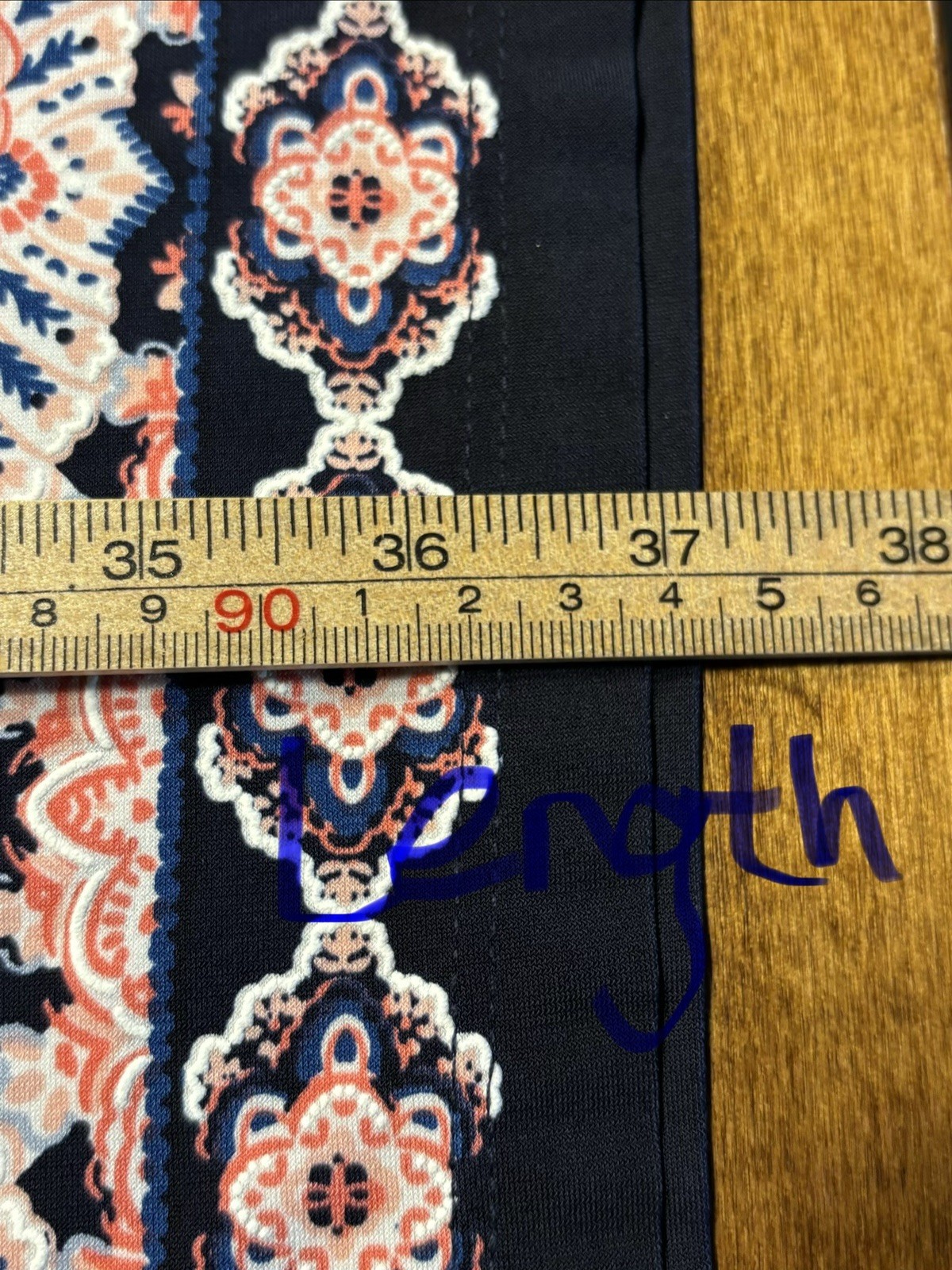 Studio One NY Coral Paisley Shift Dress Size XL Bell Sleeve Border Print Stretch