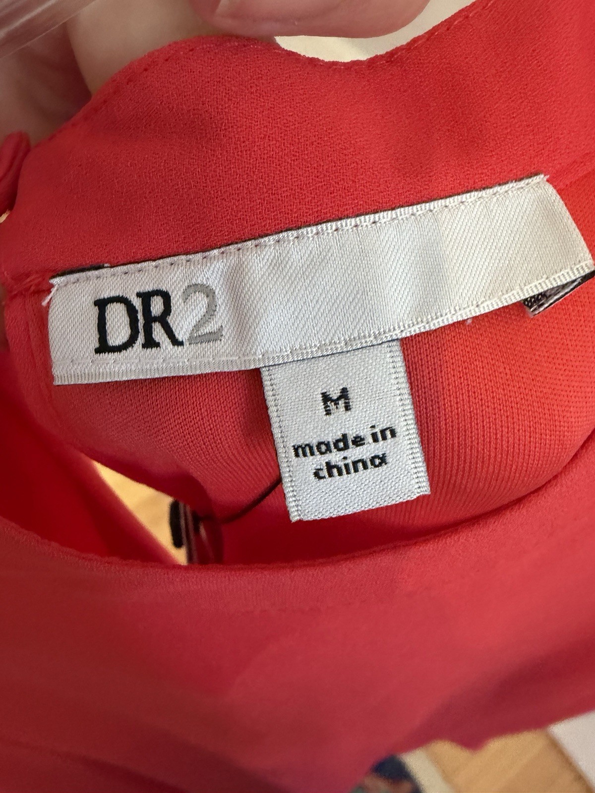 DR2 by danielrainn Coral Red Pleated Sleeveless Shift Dress Round Neck M